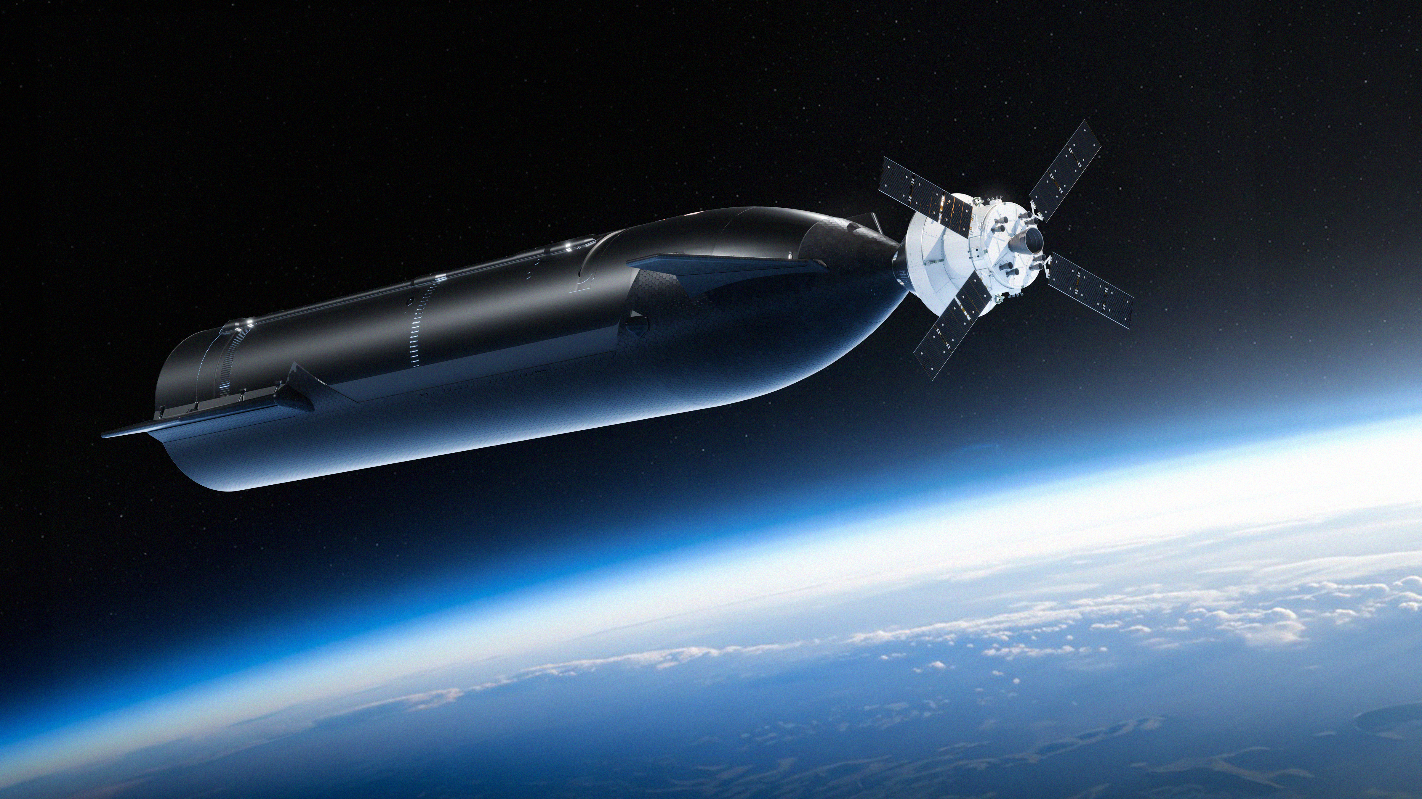 Artist’s Concepts Depict SpaceX’s Starship HLS Test Article for NASA’s Artemis III